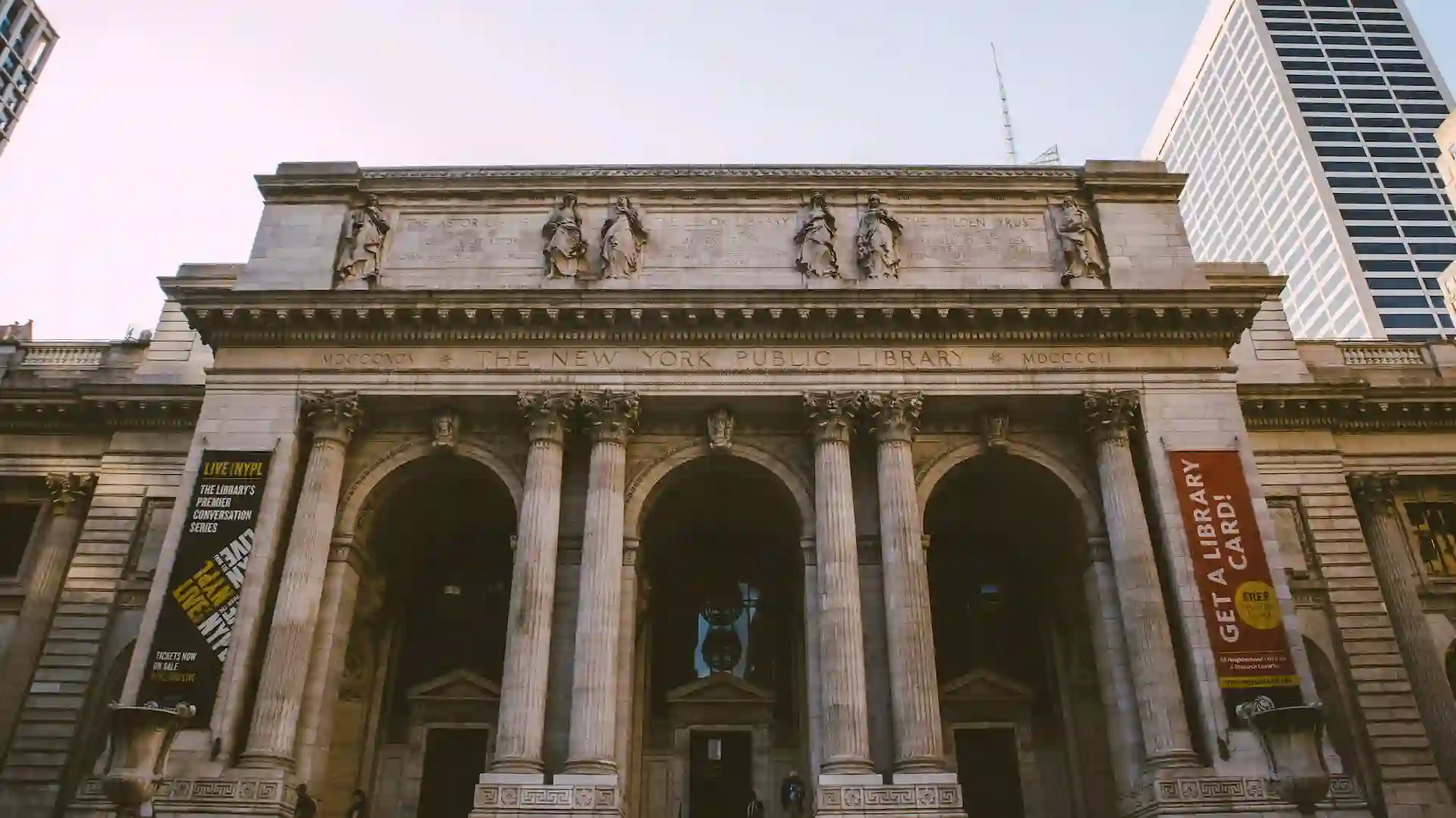 The New York Public Library is a historic library known for its grand Beaux-Arts architecture and vast collection of books and resources.