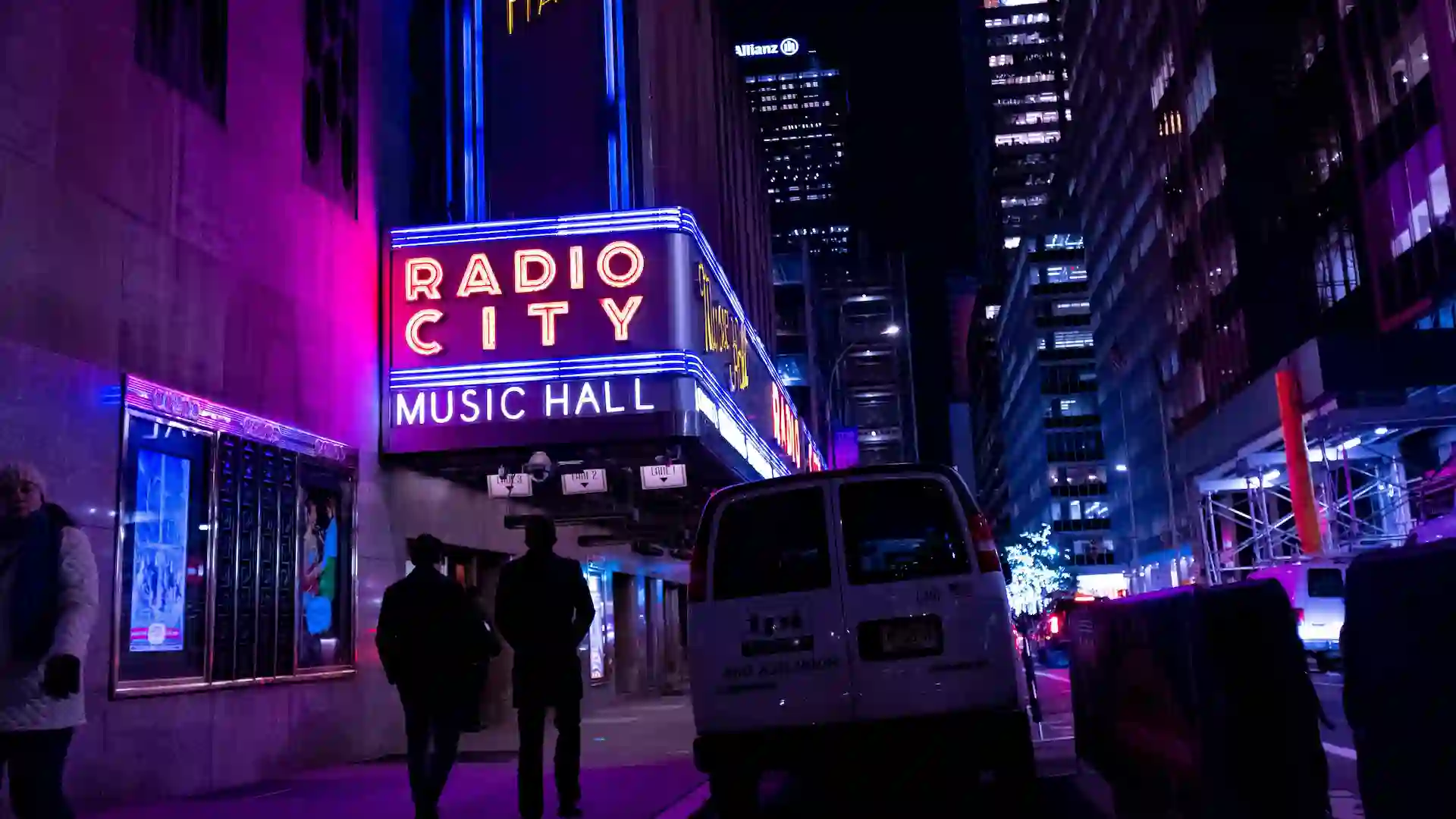 Radio City Music Hall is a famous entertainment venue known for its Art Deco design and hosting spectacular concerts, musicals, and performances.